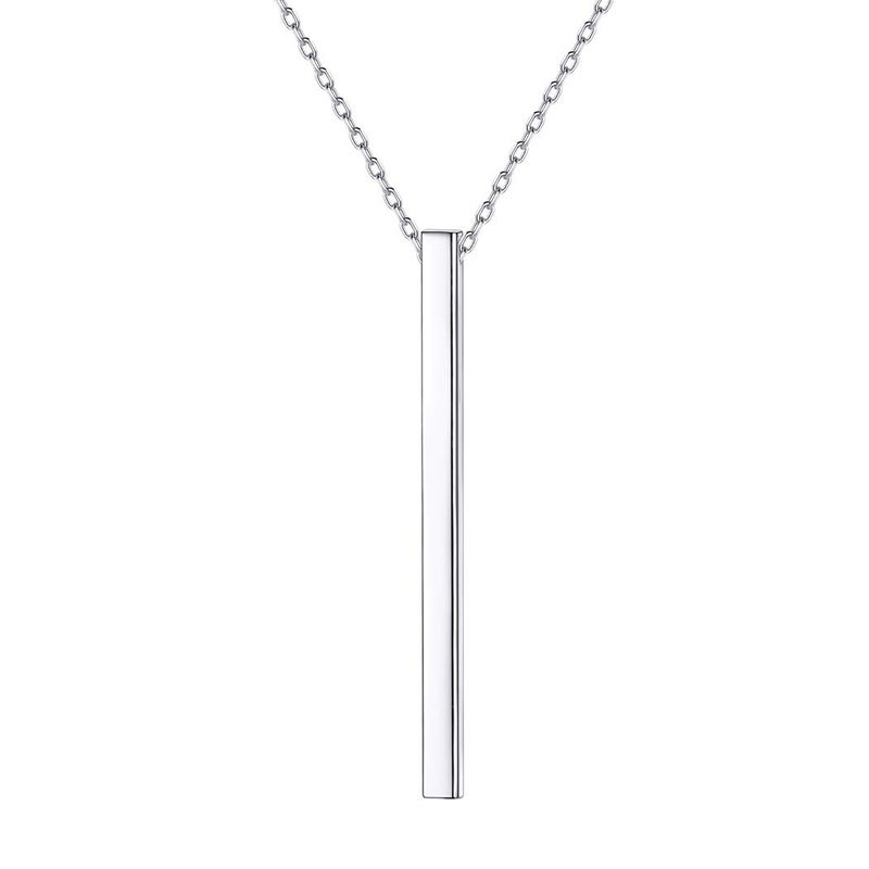 PROSILVER 925 Sterling Silver Necklace for Women | Dainty Delicate Adjustable Choker with Vertical Bar Pendant, Hypoallergenic Tarnish Resistant Everyday Jewelry Gift for Her - Image 1